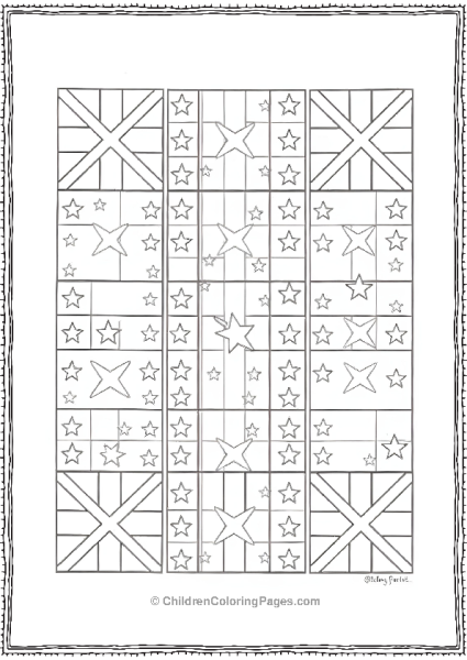 Criss Cross Square Abstract Coloring Page Free PDF Printable