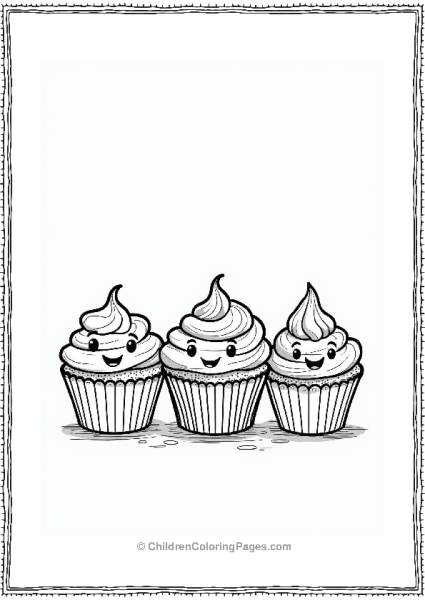 Cupcake Family Coloring Page Free PDF Printable