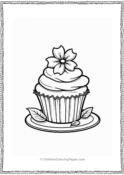 Cupcake With Frosting Flower Free PDF Printable