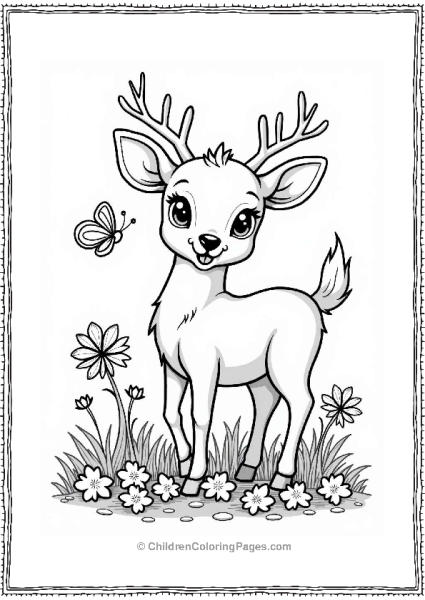 Curious Deer Among Colorful Leaves Free PDF Printable