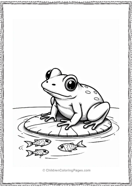 Curious Frog On A Lily Pad Free PDF Printable