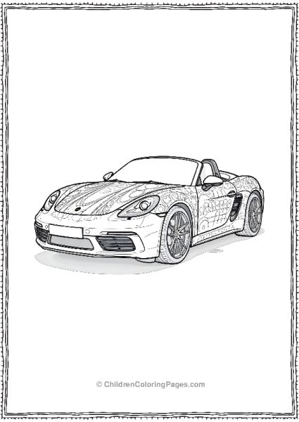 Custompainted Porsche 718 Boxster With Abstract Paint Free PDF Printable