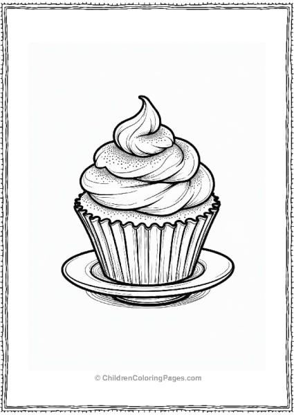 Cute Cupcake With Whipped Cream Free PDF Printable