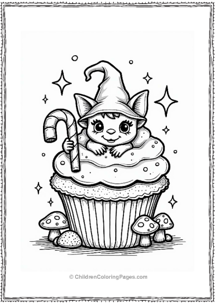 Cute Goblin Cupcake With Magical Elements Free PDF Printable