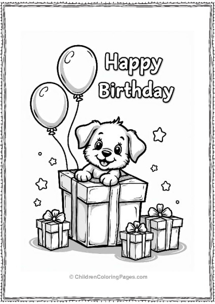 Cute Puppy Birthday Surprise Free PDF Printable