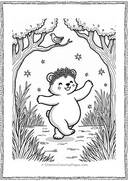 Dancing Bear In A Magical Glade Free PDF Printable