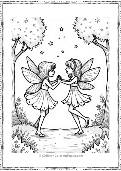 Dancing Fantasy Fairies In A Magical Glade Free PDF Printable