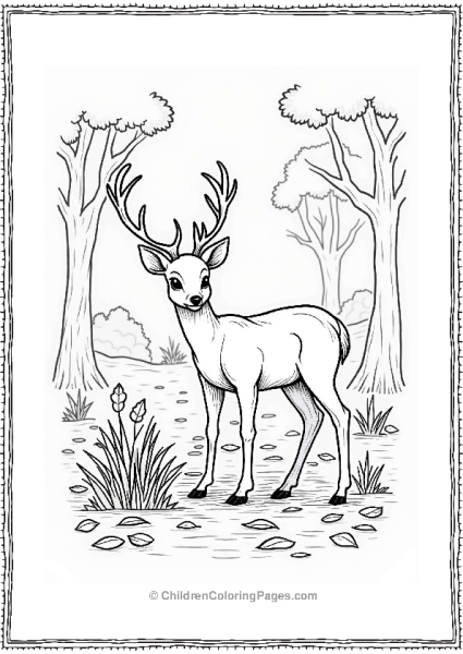 Deer Among Fall Leaves Free PDF Printable