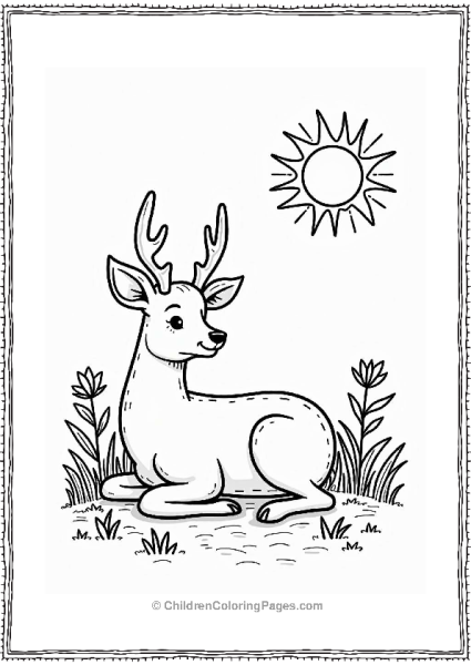 Deer Resting In A Sunlit Clearing Free PDF Printable