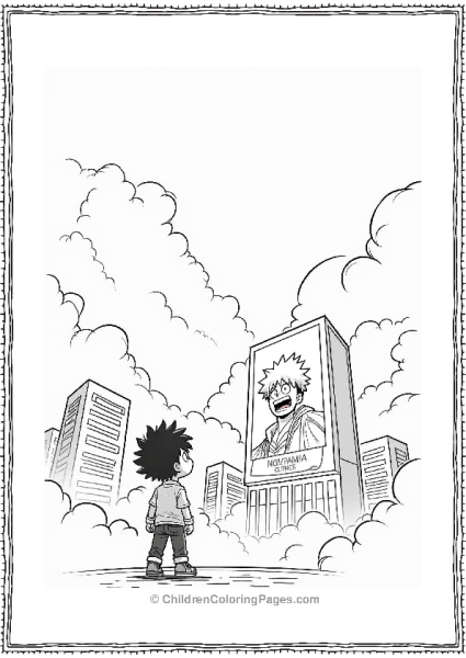 Deku Admiring All Might Poster Free PDF Printable