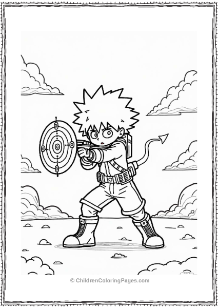 Deku Aiming At A Target Free PDF Printable