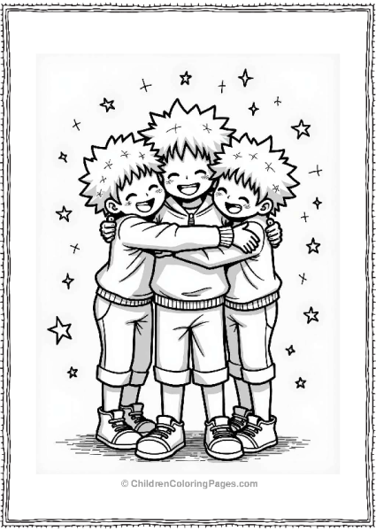 Deku And Class 1 A Group Hug Free PDF Printable