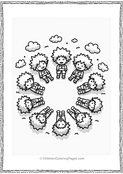 Deku And Classmates Group Stretching Free PDF Printable