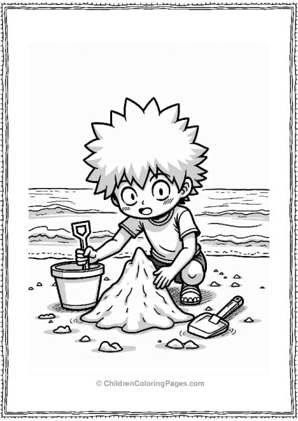 Deku Building A Sandcastle At The Beach Free PDF Printable