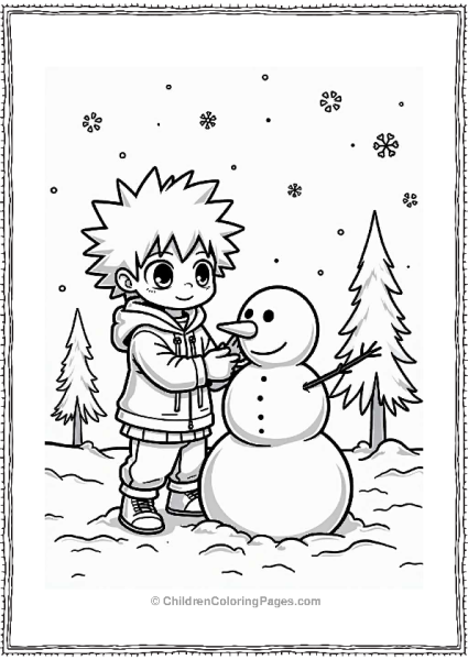 Deku Building A Snowman In Winter Free PDF Printable