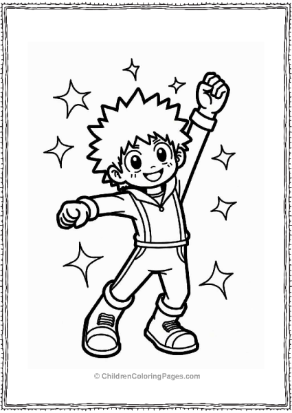 Deku Celebrating Victory Pose Free PDF Printable