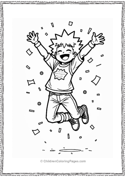 Deku Celebrating Victory Free PDF Printable