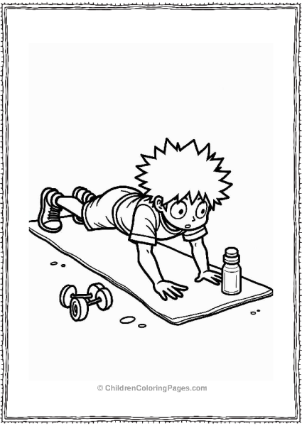 Deku Exercising On A Yoga Mat Free PDF Printable