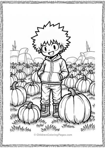 Deku In A Pumpkin Patch Free PDF Printable