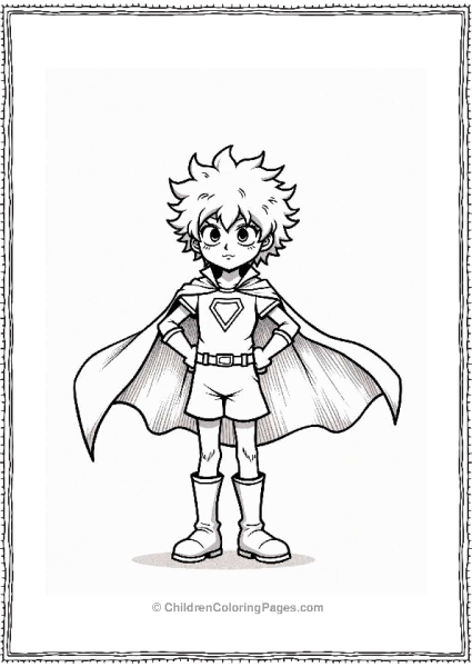 Deku In A Superhero Cape Free PDF Printable