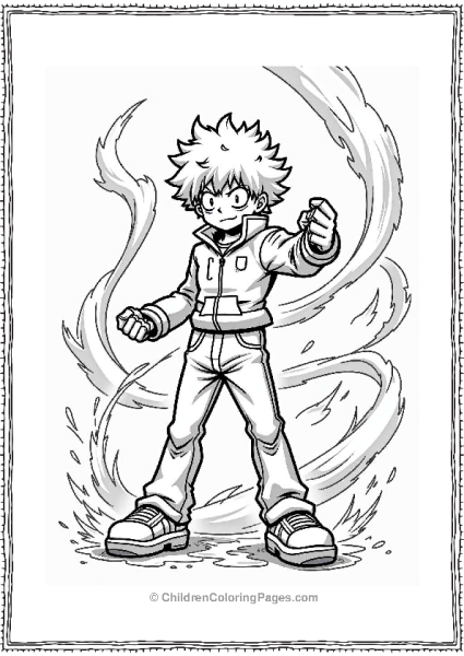 Deku In A Wind Blast Free PDF Printable