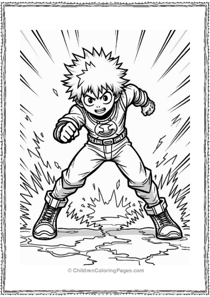 Deku In Action Lines Free PDF Printable