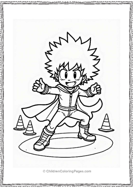 Deku In Action With Training Equipment Free PDF Printable