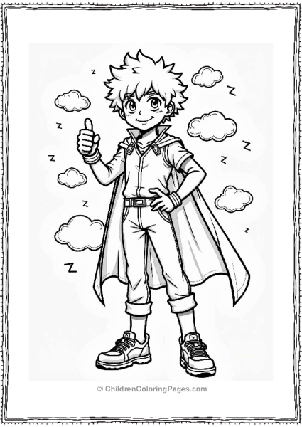 Deku In Hero Outfit With Lightning Free PDF Printable