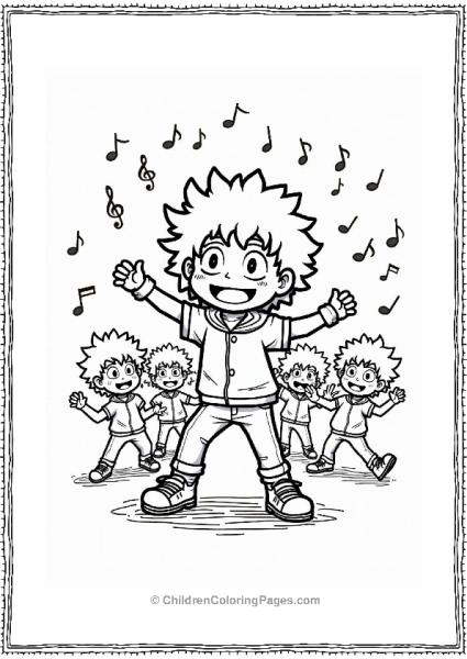 Deku Leading A Dance Session With Kids Free PDF Printable