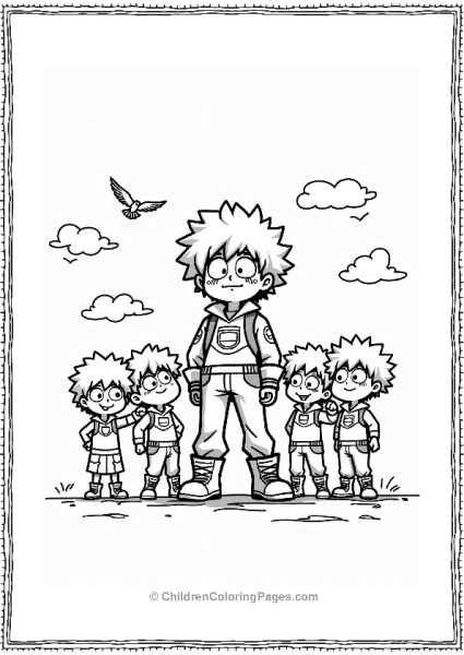 Deku Leading His Team Free PDF Printable