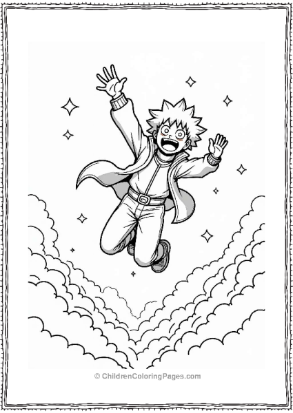 Deku Leaping In The Air Free PDF Printable