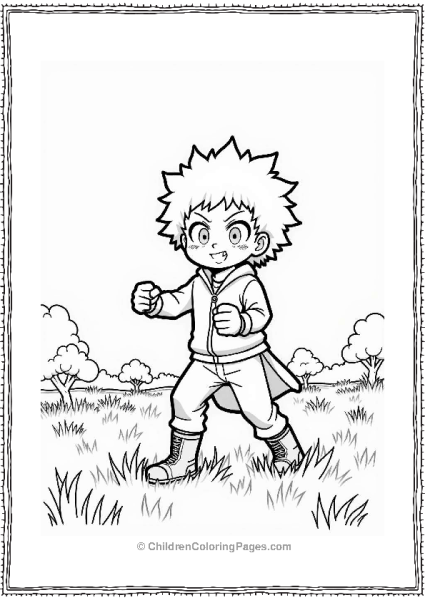 Deku Practicing Hero Poses Free PDF Printable