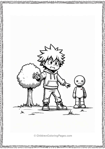 Deku Practicing His Quirk Free PDF Printable