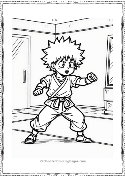 Deku Practicing In A Dojo Free PDF Printable