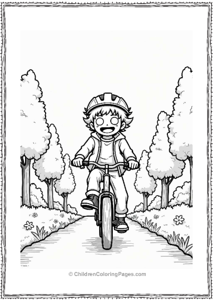 Deku Riding A Bicycle Free PDF Printable