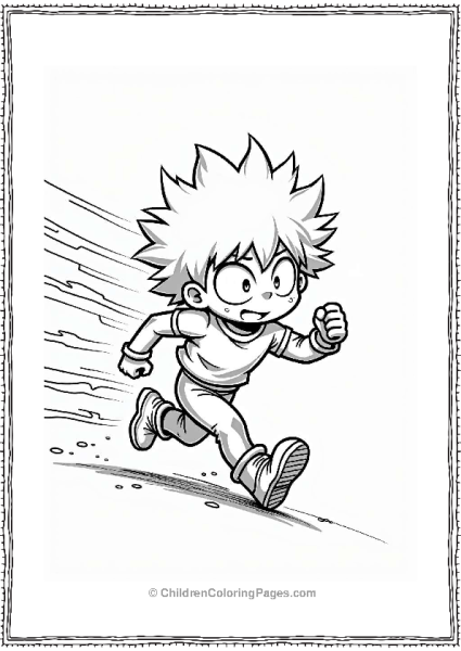 Deku Running With Energy Free PDF Printable