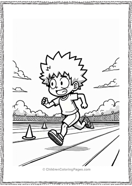 Deku Sprinting On A Track Field Free PDF Printable