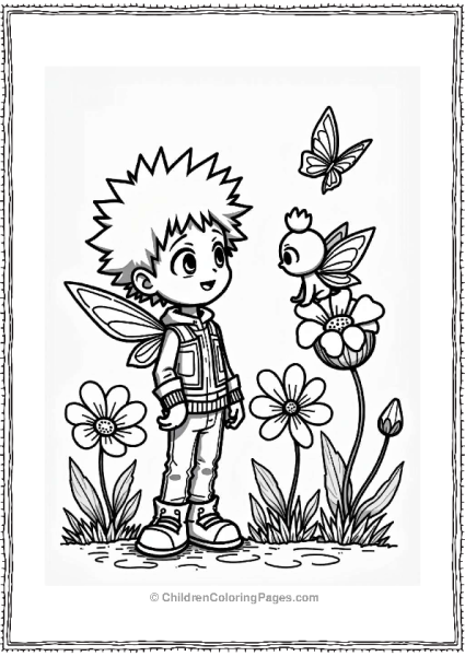 Deku With A Friendly Fairy In A Whimsical Garden Free PDF Printable