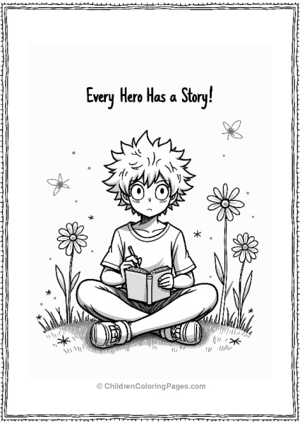 Deku Writing In A Notebook Free PDF Printable