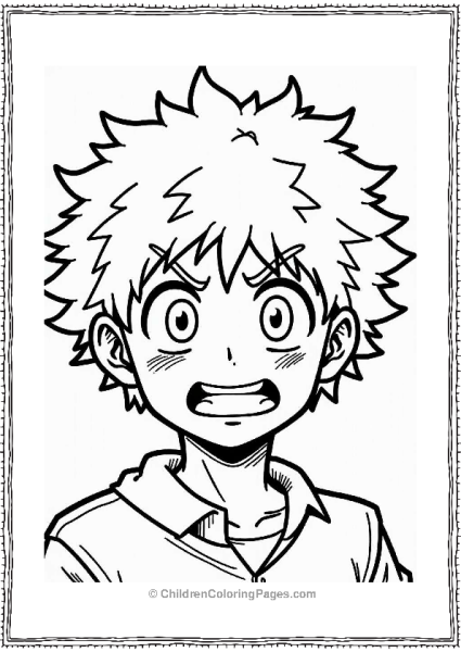 Deku’s Focused Expression Free PDF Printable