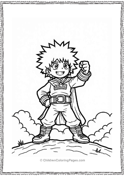 Deku’s Hero Pose At Sunset Free PDF Printable