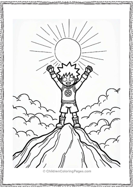 Deku’s Triumphant Moment On The Mountain Free PDF Printable