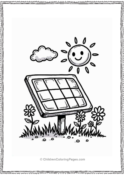 Delightful Solar Panel With Sun Rays Free PDF Printable