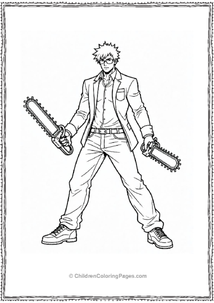 Denji In His Chainsaw Man Form Free PDF Printable