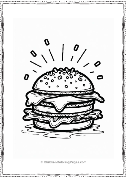 Dessert Burger Coloring Page Free PDF Printable