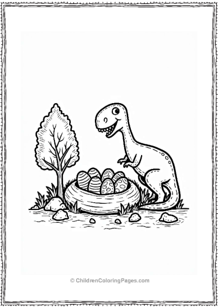 Dinosaur Nest With Eggs Free PDF Printable