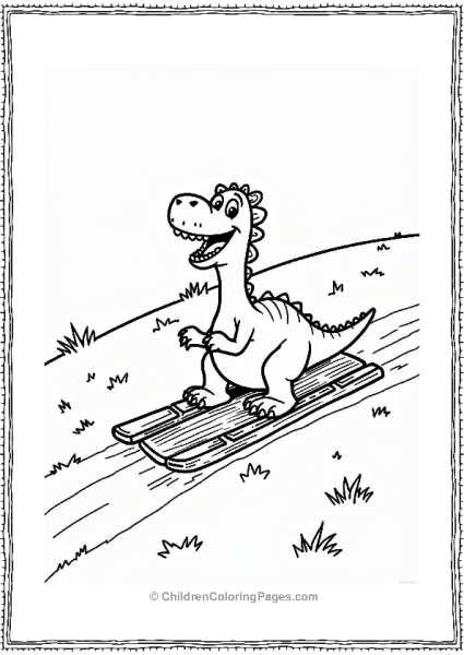 Dinosaur Sledding In Ice Age Free PDF Printable