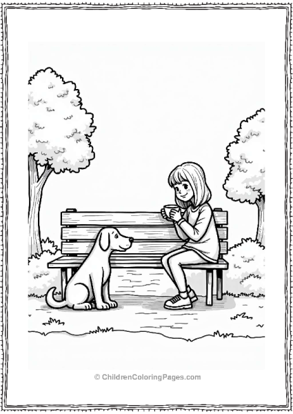 Dog And Coffee In The Park Free PDF Printable