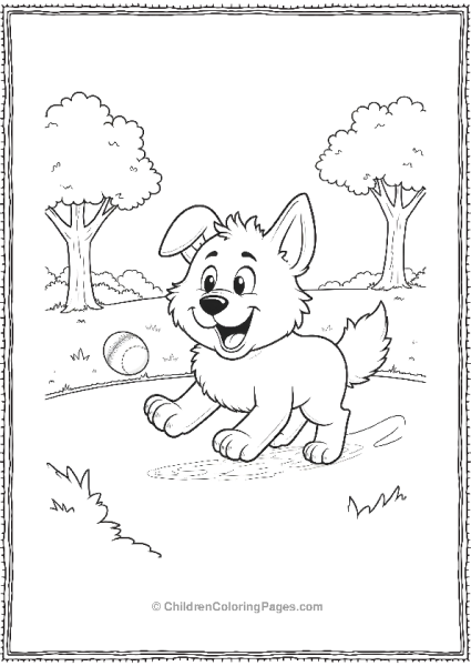 Dog Fetching A Baseball Free PDF Printable