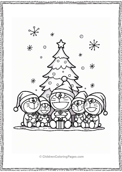 Doraemon And Friends Christmas Party Free PDF Printable